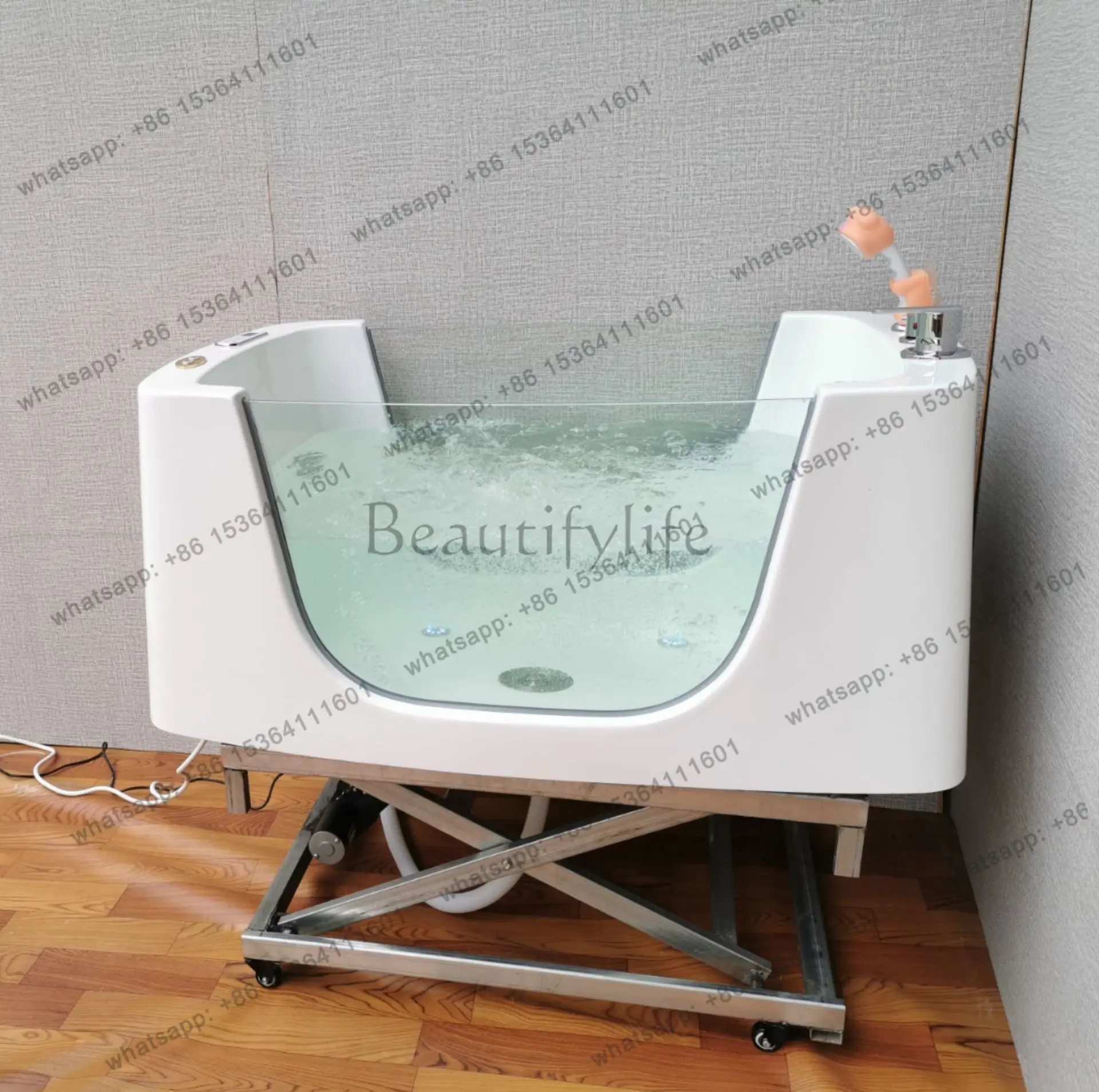 Pet Hospital Large Dog Bathing Pool Acrylic Jacuzzi Pet SPA Lift