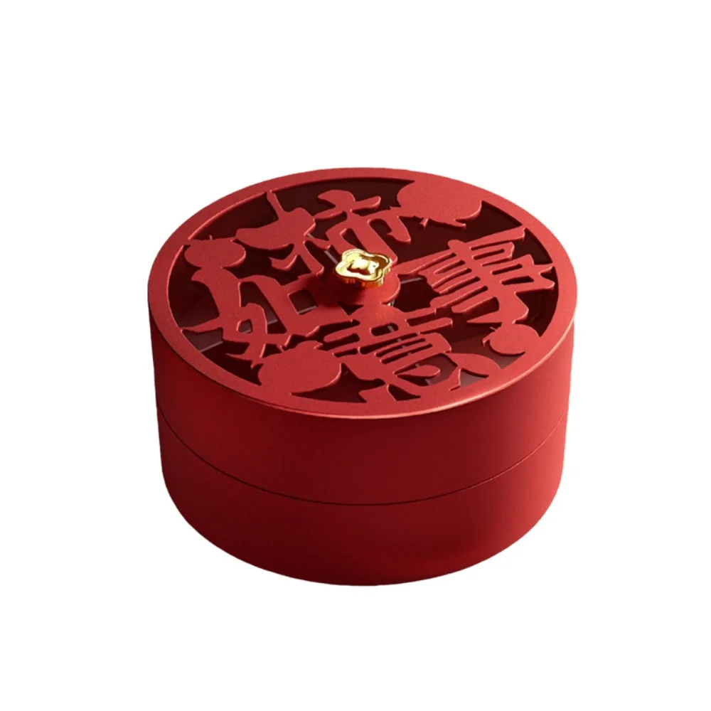 

Divided Spring Festival Snack Serving Tray Traditional Chinese Style Nut Serving Bowl with Lid Round New Year Snack Platter