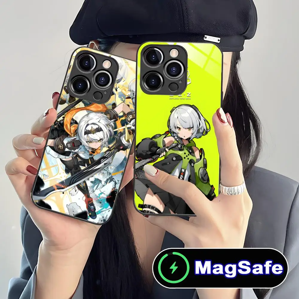 

Чехол для телефона ZZZ Silver Soldier Anby для iPhone 16, 15, 14, 13, 12, 11 Pro Max Plus Mini MagSafe, защитное стекло, роскошное, красивое