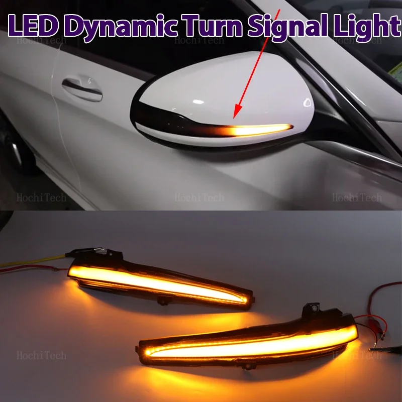 2pcs Flowing Mirror Dynamic LED Turn Signal Light Car Styling For Mercedes Benz C E S GLC W205 X253 W213 W222 V-Class W447