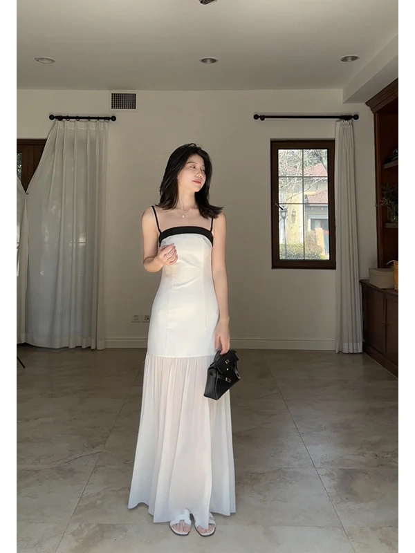 

Silk Blend Cold oulder Splice Dr Women's Suit Outerwear Long Sve Faionable Versatile Co99 Brand New Arrival