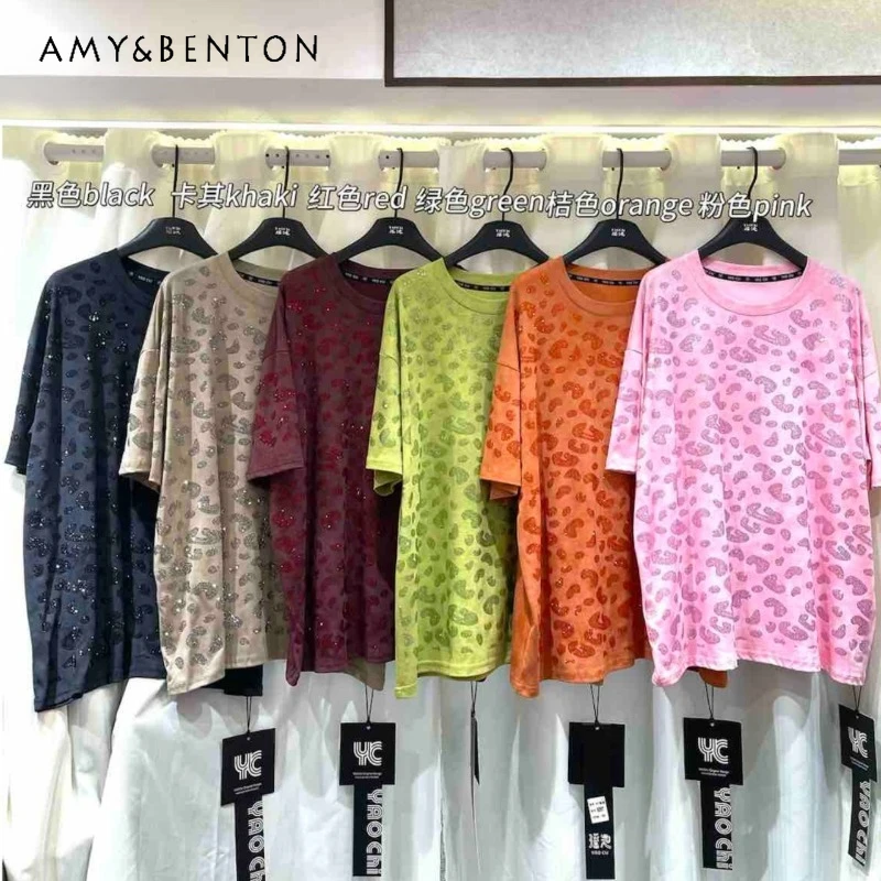 

Красивые свободные футболки с короткими рукавами, новые летние повседневные топы оверсайз с круглым вырезом, 5 цветов в наличии, женская одежда
