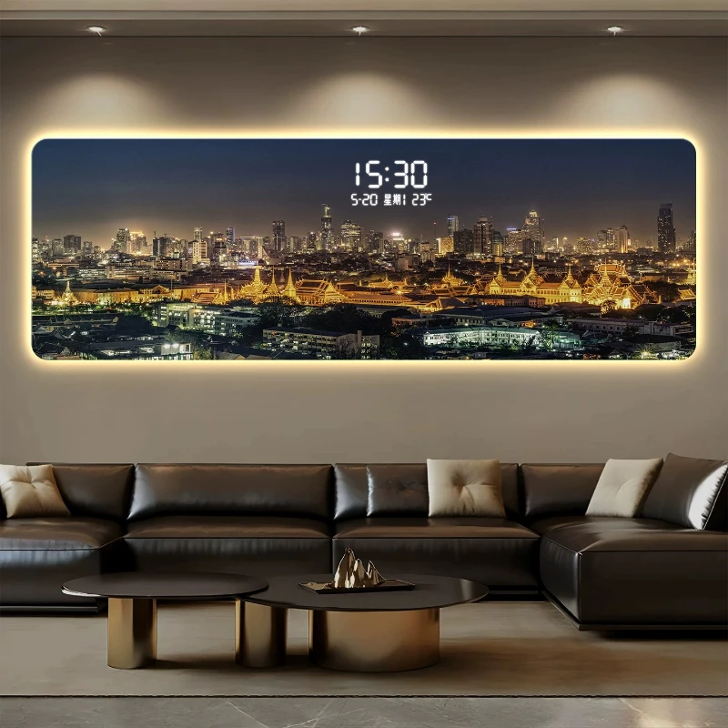 Modern Creative Wall Watch 3d Large Led Luminous Fashion Design Minimalist Wall Clocks Simple Luxury Reloj Pared Home Decoration