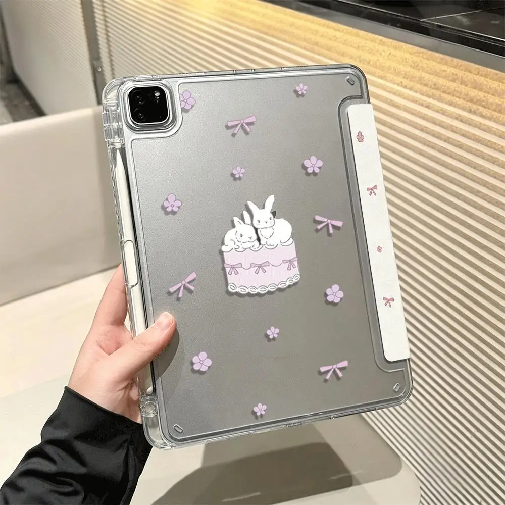 Cute Bunny Pink Bow Cartoon For IPad Pro 11Case 10.2 9/8/7th Generation 9.7 5/6th Air4/5 10th 10.9 Air 10.5 Pro 12.9 Mini 6 Case