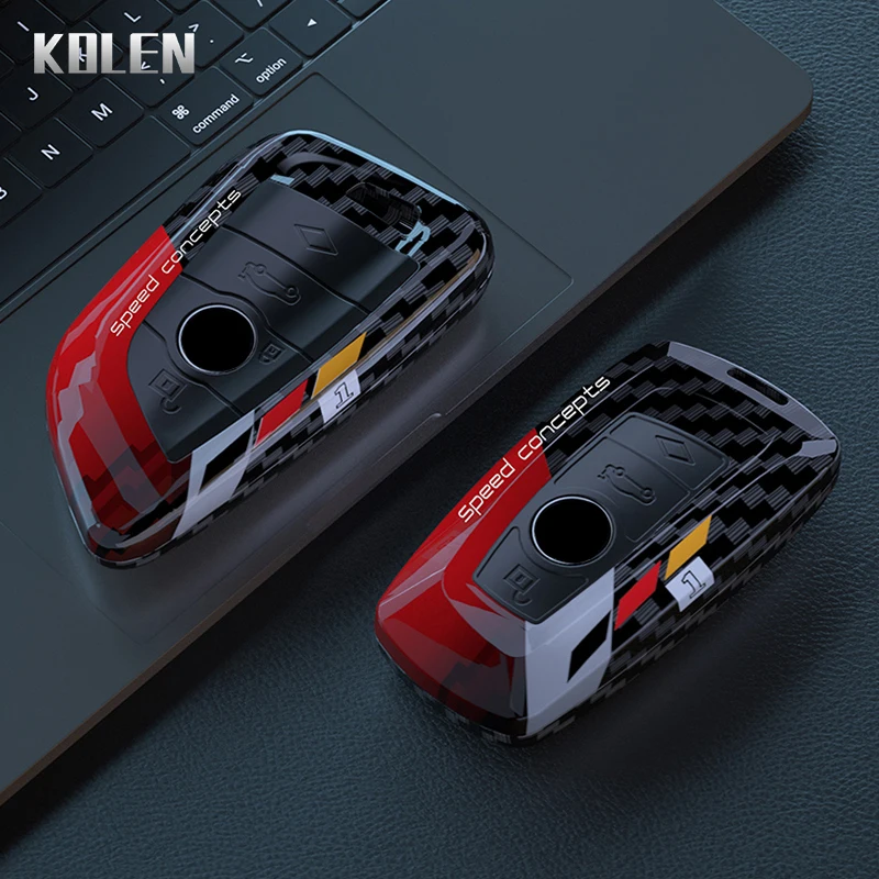 Carbon Fiber Style Car Key Case Cover Fob For BMW F10 F20 F30 G20 G30 F15 F16 G01 G02 G05 X1 X3 X4 X5 X6 1 3 5 7 Series G07 F34