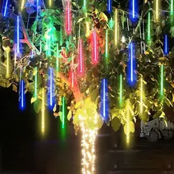 30/50cm LED Meteor Shower String Lights EU/US Plug Halloween Christmas Holiday Wedding Decor Christmas Tree Garden Decor Navidad