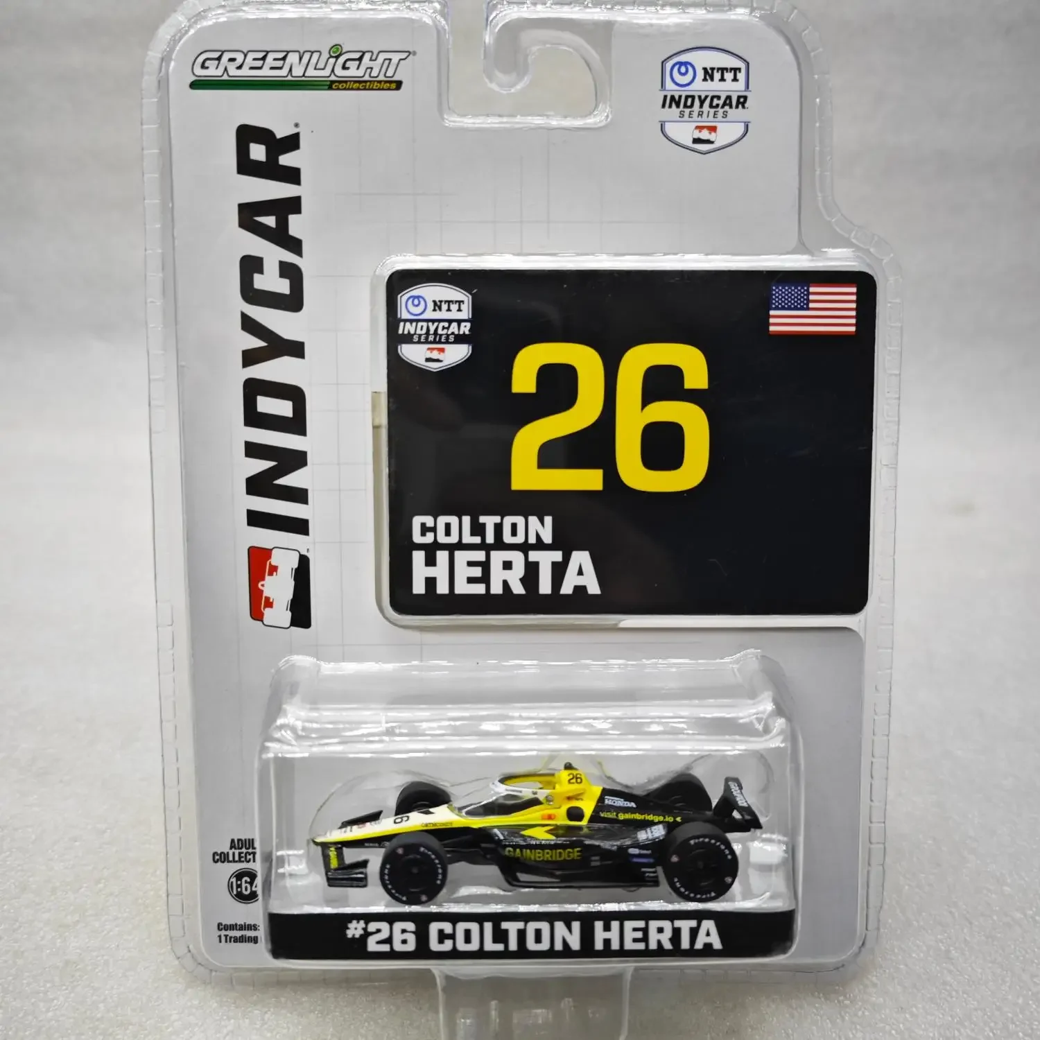 

GreenLight 1:64 2024 серия NTT IndyCar- # 26. Имитационная модель автомобиля Colton Herta Alloy, гоночный автомобиль для уравнений