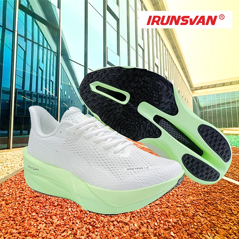 IRUNSSurface Tênis de corrida leve para pessoas, palma completa, placa de carbono, calçados esportivos, maratona respirável, estilos masculinos e femininos