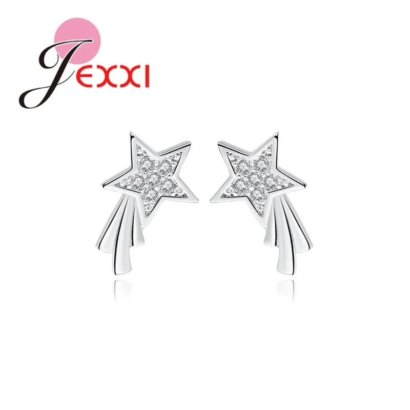 

Tiny Classic Handmade Shiny Star 925 Sterling Silver Rhinestone Stud Earrings For Women Girl Fashion Jewelry Gift
