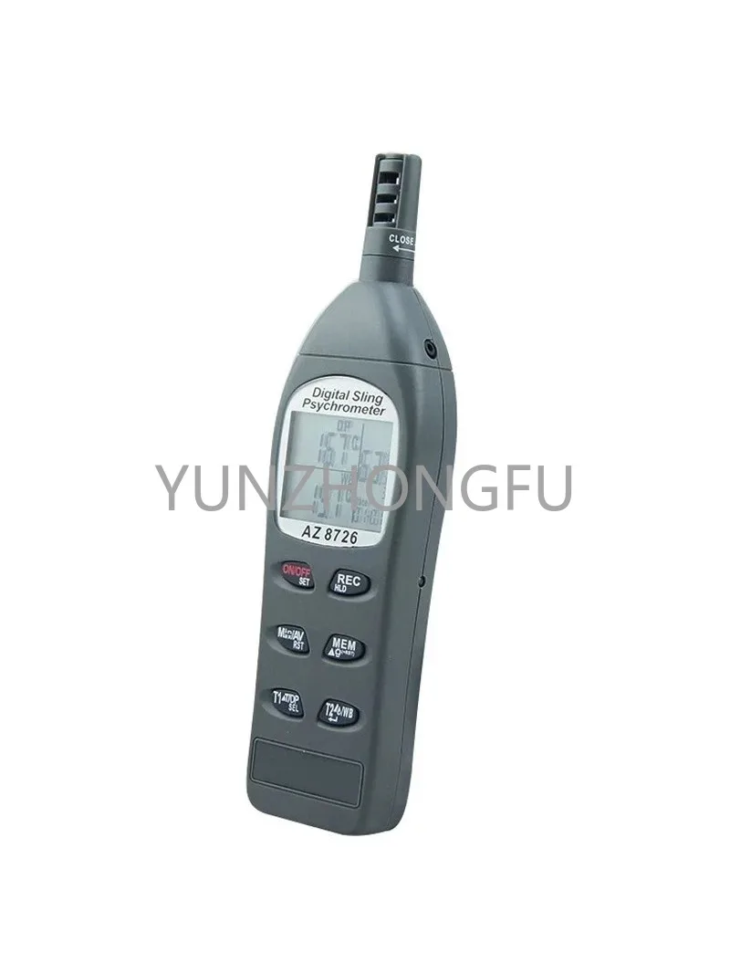 AZ8726 AZ8716 AZ8706 AZ8746 Digital Sling Psychrometer Dew Point Meter with Calibration Salt Shaker