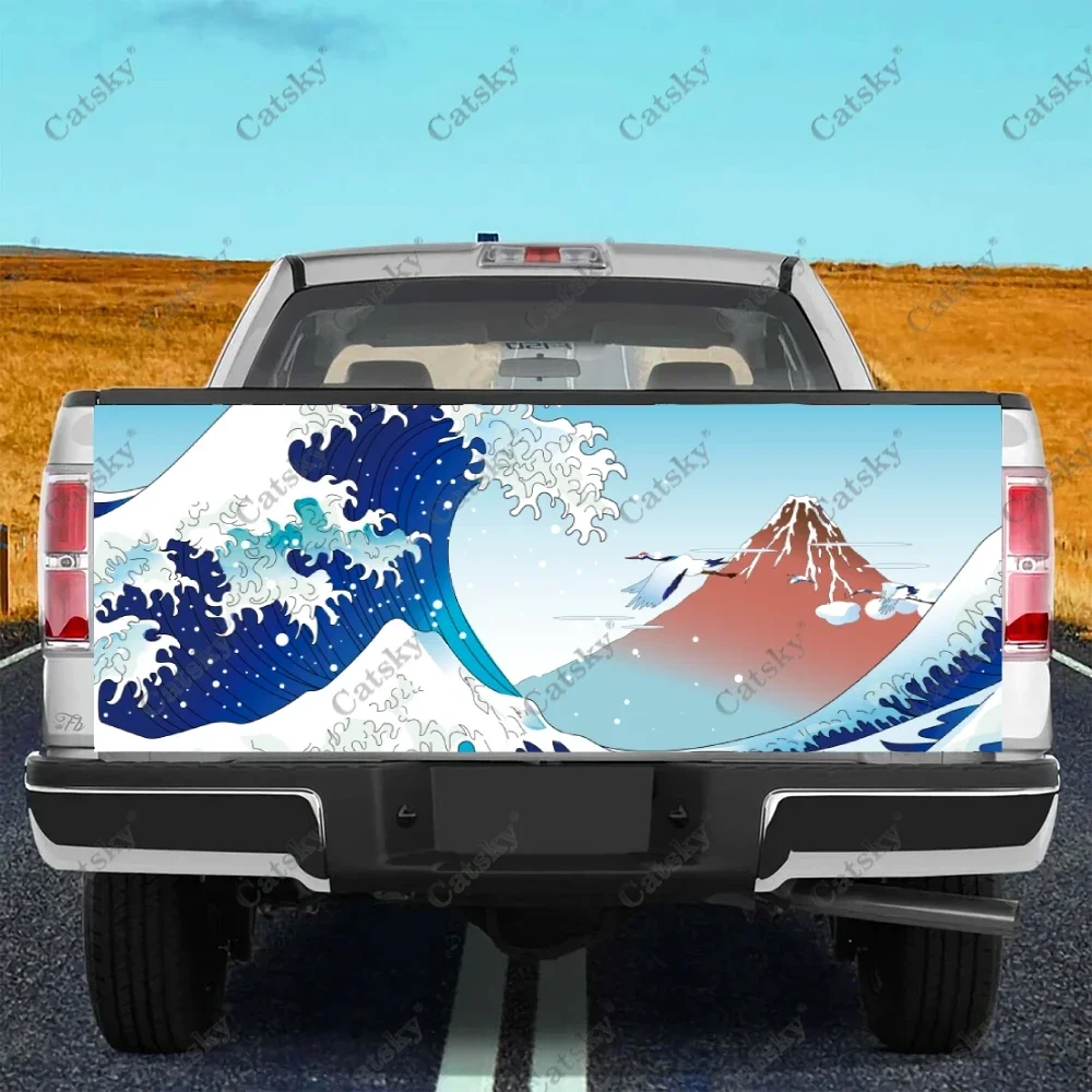 

Traditional Wave Truck Tailgate Wrap Professional Grade Material Universal Fit for Full Size Trucks Weatherproof &Car Wash Safe