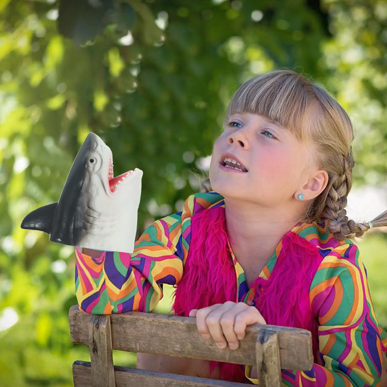 

2Pcs Shark Hand Puppet Kids Role Play Hand and Finger Plaything Educational Animal Accessory Puppets Toys Animal Puppets