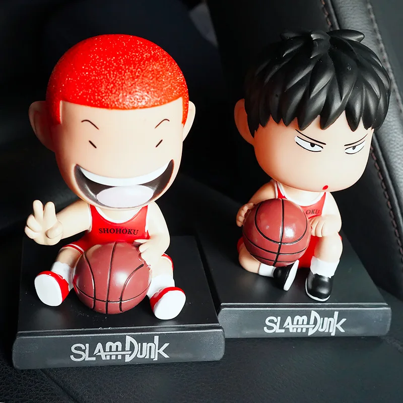 Car Interior Decoration Cartoon Anime Slam Dunk PVC Action Figures Hanamichi Sakuragi Model Shake Head Ornament Auto Accessories