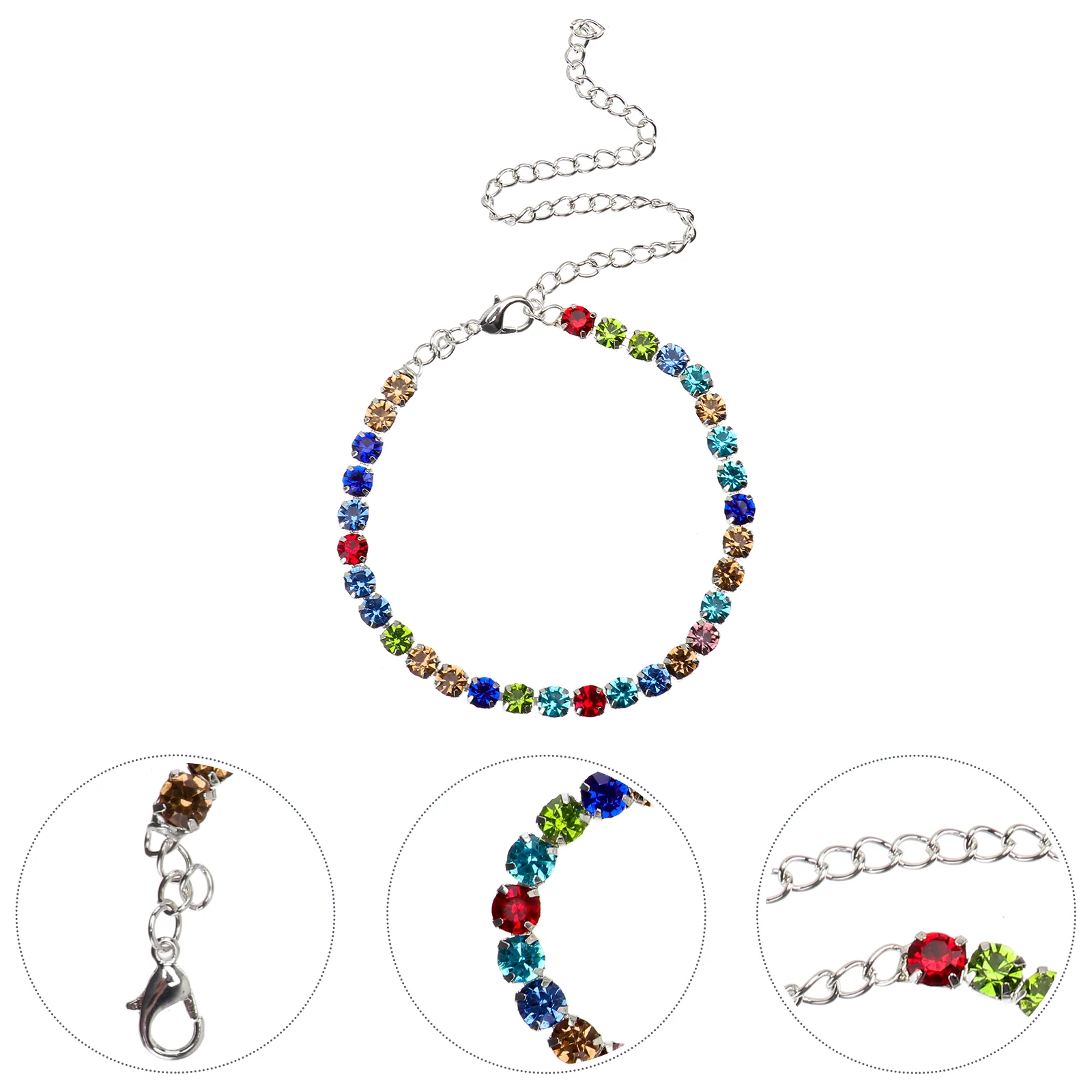 

Colored Diamond Anklet Beach Foot Chain Jewelry for Women Alloy Anklets Miss Jewellery Chains