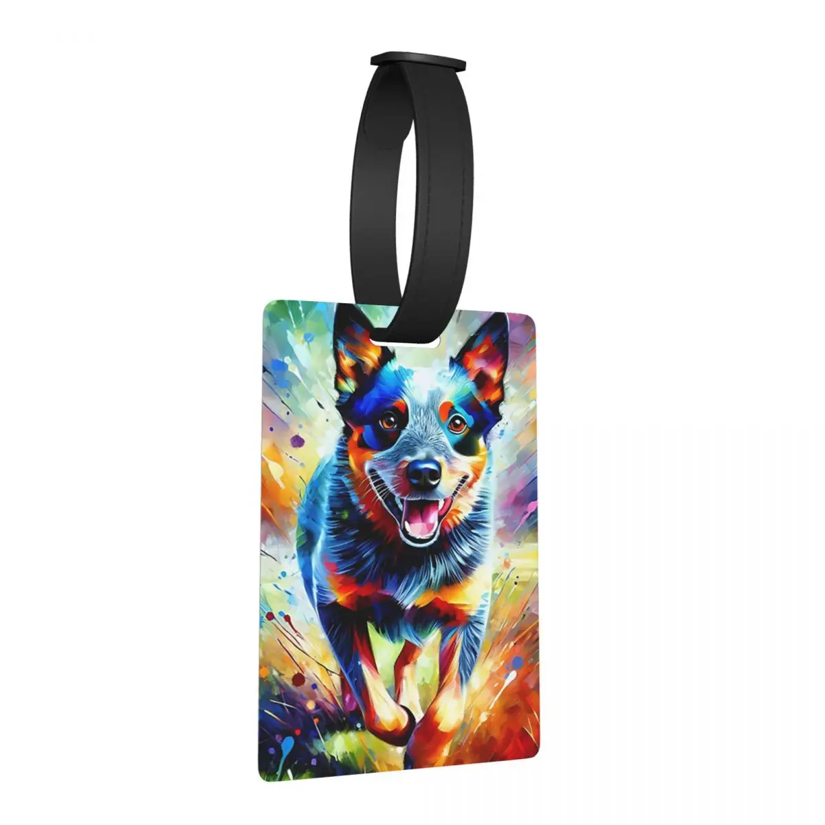 

Австралийская собака крупного рогатого скота, акриловый портрет для любителей домашних животных, багажные бирки, дорожный портативный багаж, посадочная бирка, держатель этикетки, идентификационное имя, адрес