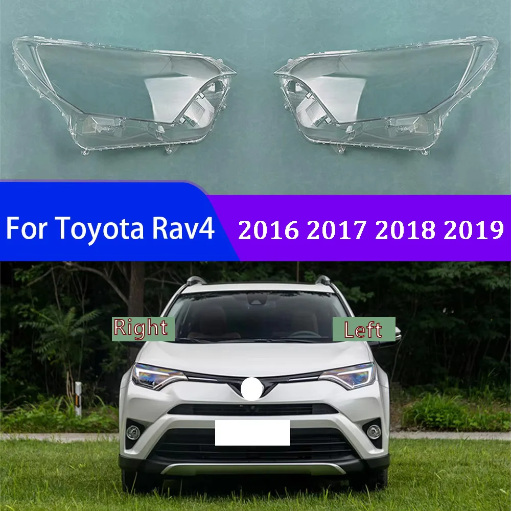 For Toyota Rav4 2016 2017 2018 2019 Front Headlight Cover Transparent Lampshade Lamp Lens Headlamp Shell Plexiglass