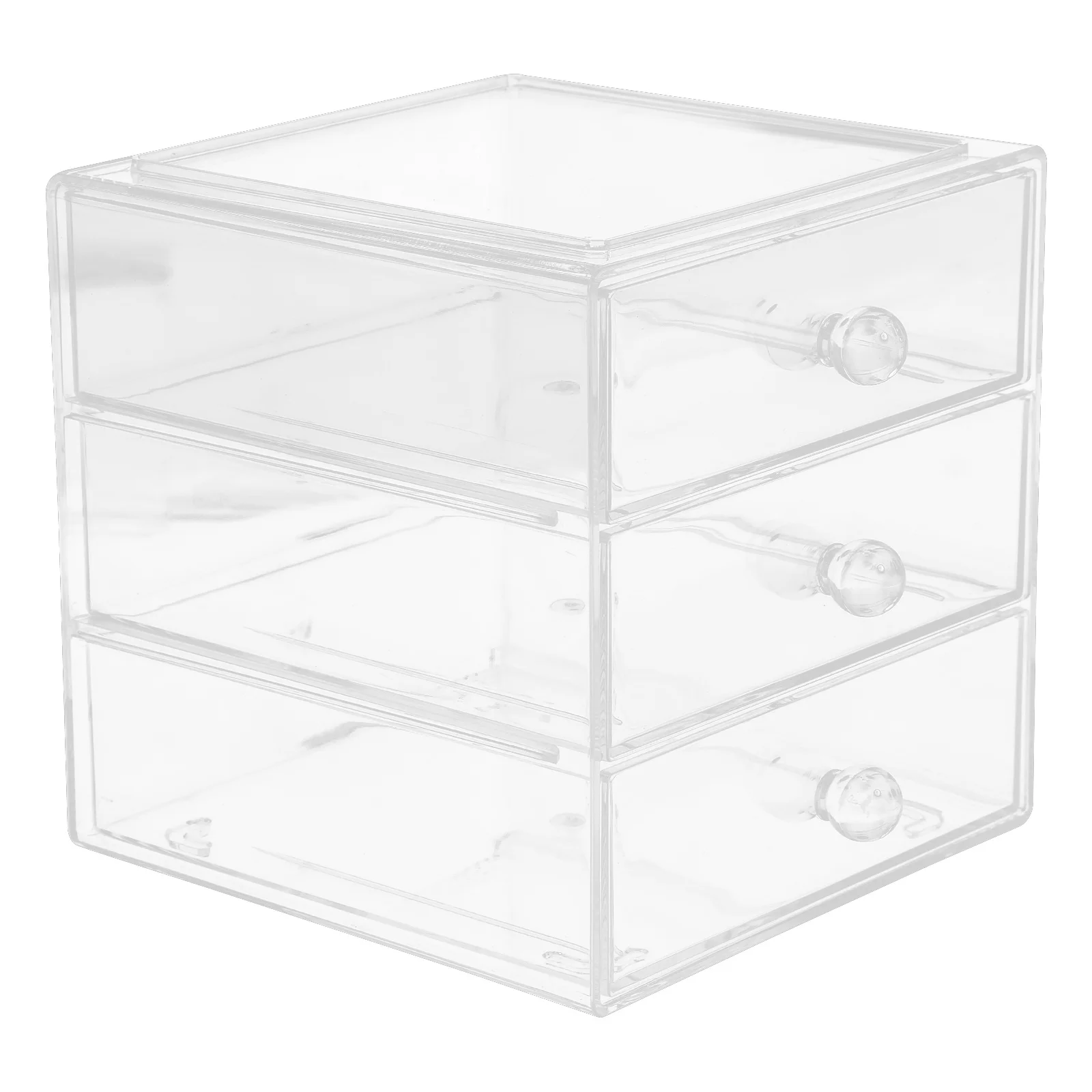 

3-Layer Acrylic Desk Organizer Clear Storage Box for Makeup Lipstick Nail Polish Brushes Perfume Skincare Products