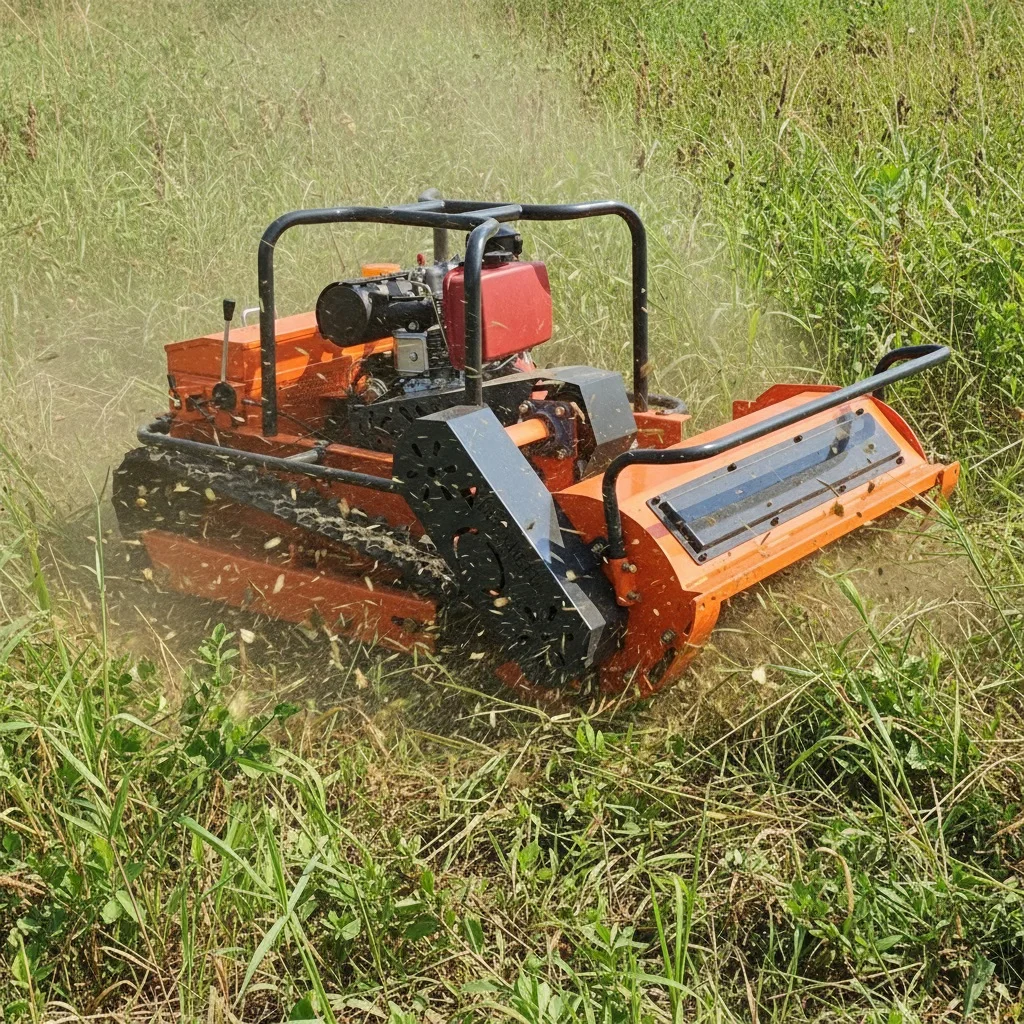 Diesel Engine Small Robot Grass Cutter Cutting Width 800mm 1000mm 1200mm Remote Control Crawler Lawn Mower