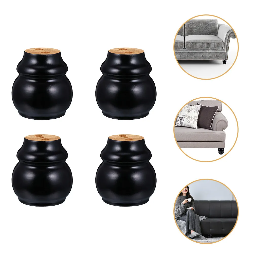 4Pcs Solid Wood Furniture Legs for Sofa Table Cabinet Drawer – Natural Texture Hand-Polished DIY Replacement