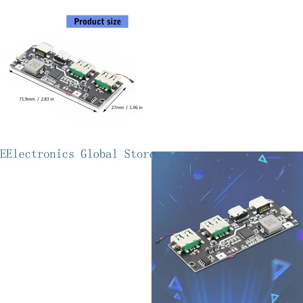 462B High Capacity 22.5W Mobile Power Supply with 5 Port and Quick Charging Module for DIY Computings Projects