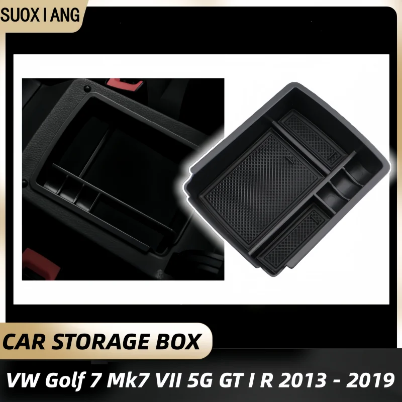 

Car Armrest Storage Box Tray for Volkswagen VW Golf 7 Mk7 VII 5G GT I R 2013 - 2019 Organizer Container Center Console Accessory