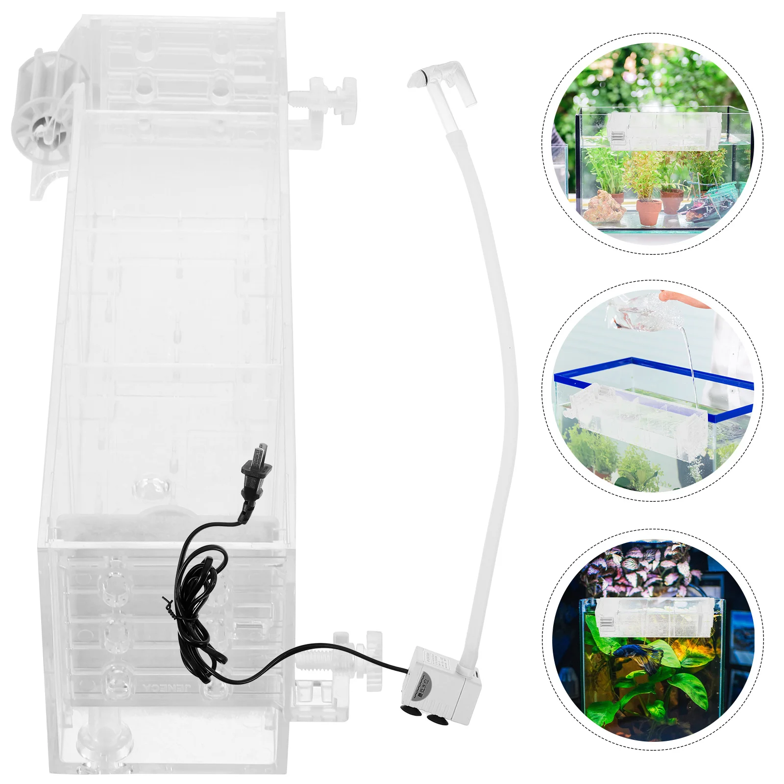

1 Set Acrylic Aquarium Filter Box Hanging Filtration System For Fish Tank Transparent Multifunctional Drip Box For Home Office