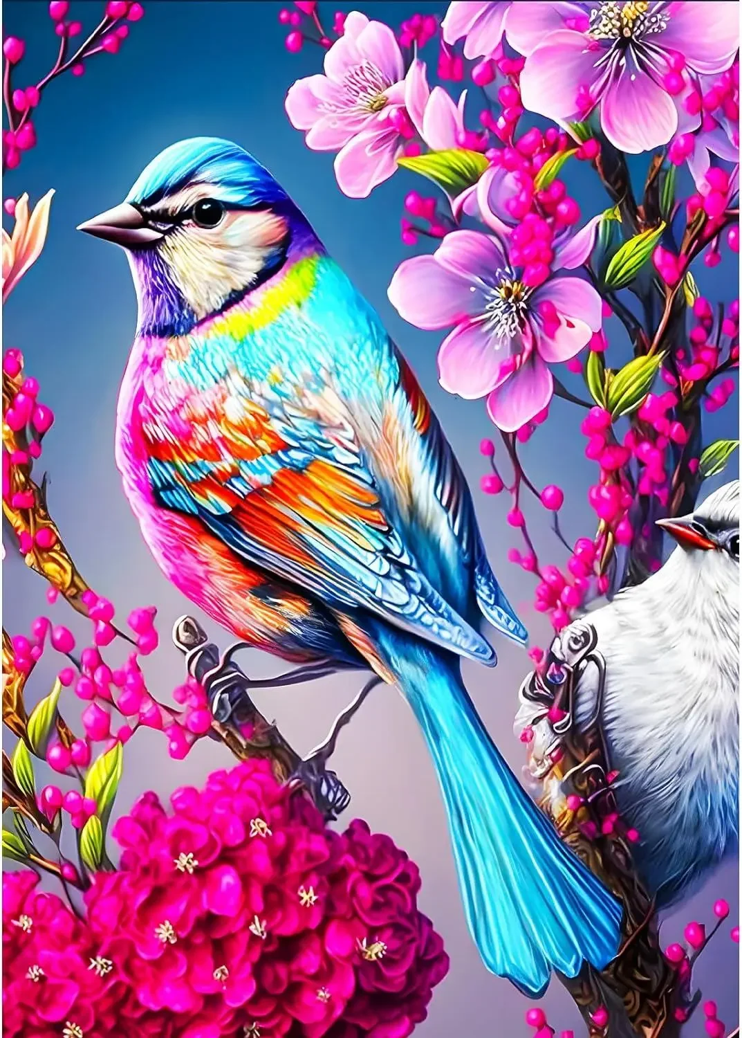 

Sunature AB Diamond Painting Art Full Square Round Drills Bird Flower Diamond Painting Kit 5-10 AB Colors