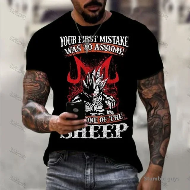 Summer Men's Basic Design Gym Goku Tshirt Men Tops Dragon Ball T-shirt Kakarot Vegeta Super Saiyan