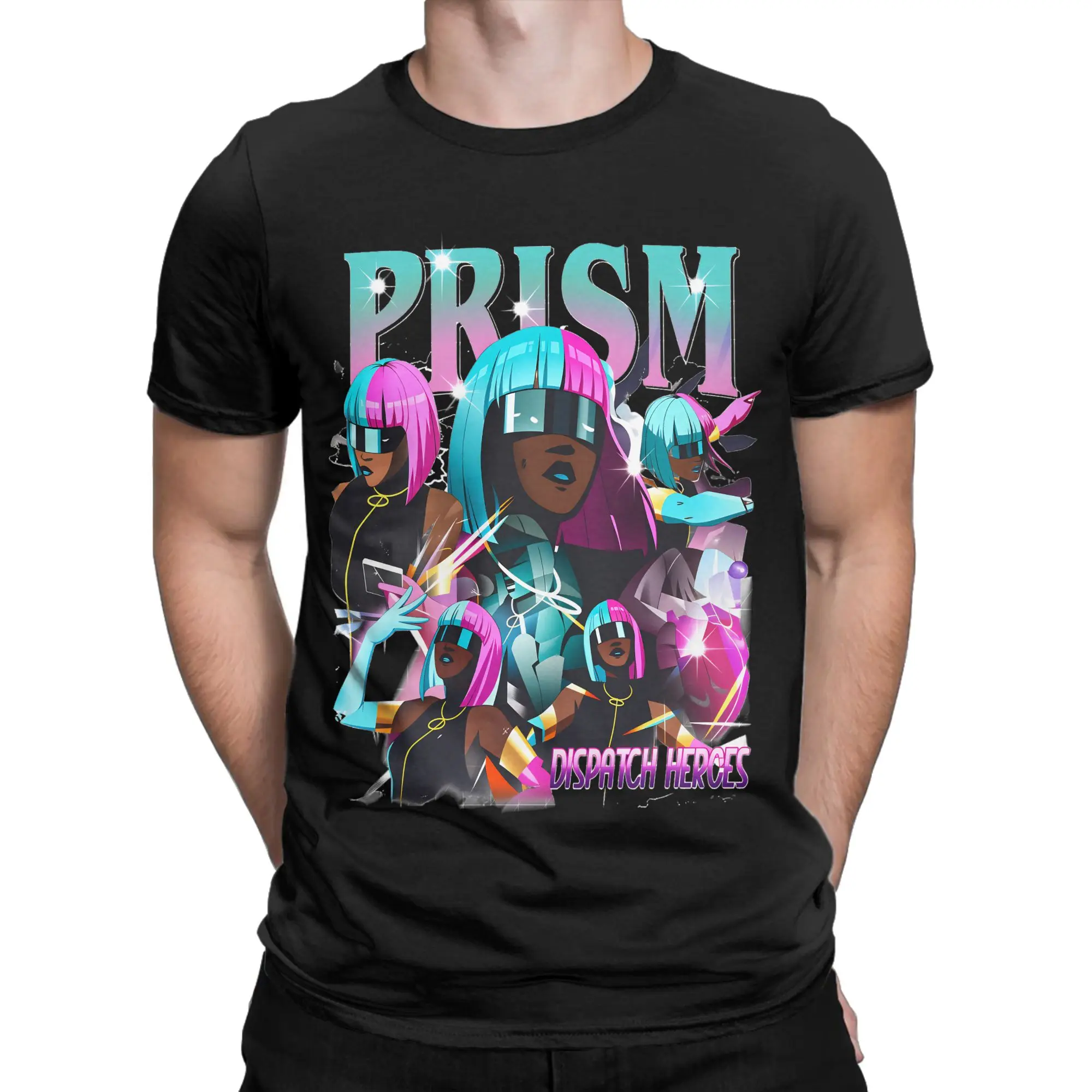 Limited Prism Dispatch 90s Bootleg T Shirt Summer Fun T Shirts Cotton Trending Tee Shirt For Men Short Sleeve Pattern Top Tees