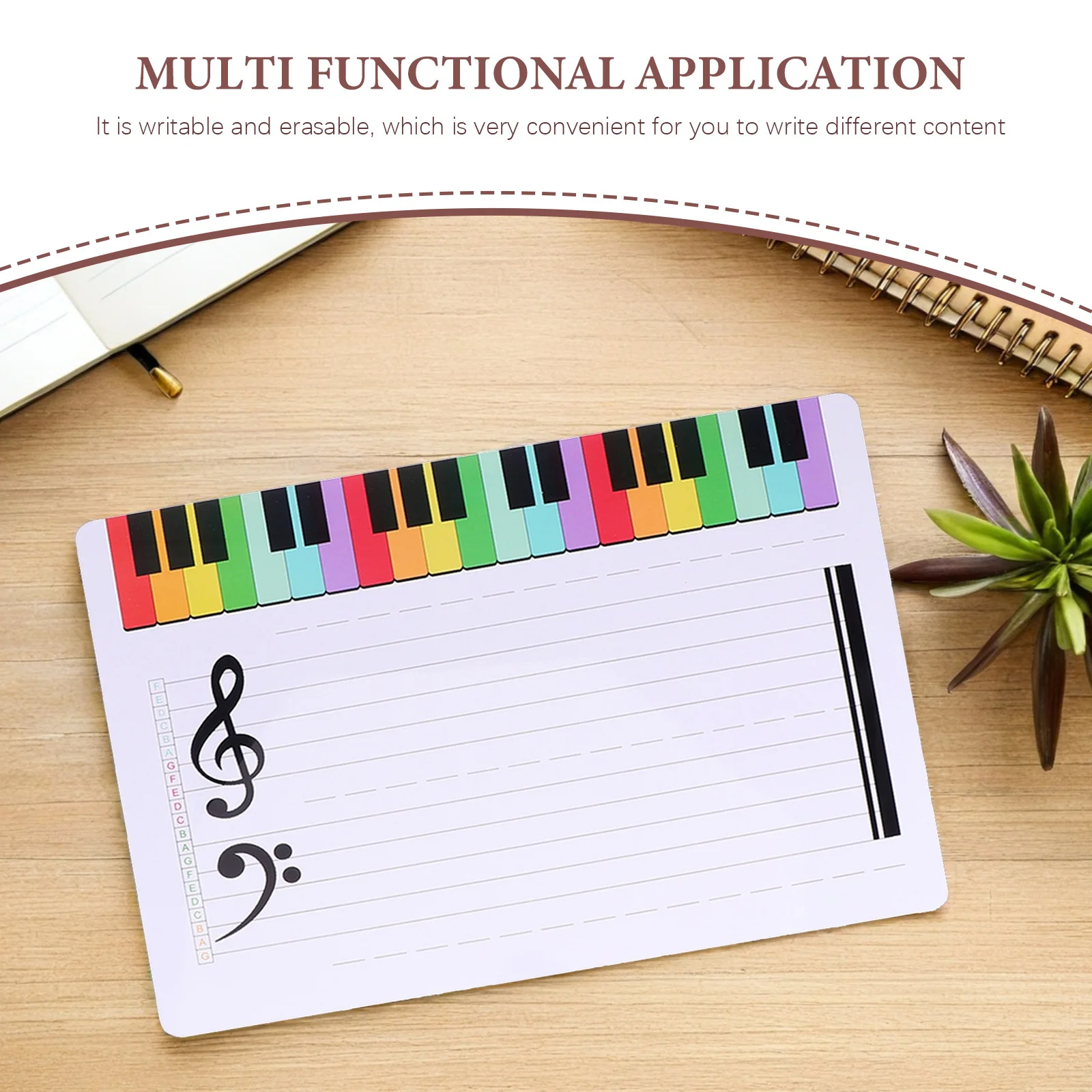 Writable Erasable Music Staff Whiteboard Lightweight Portable Stave Board For Piano Practice Reusable Teaching Tool