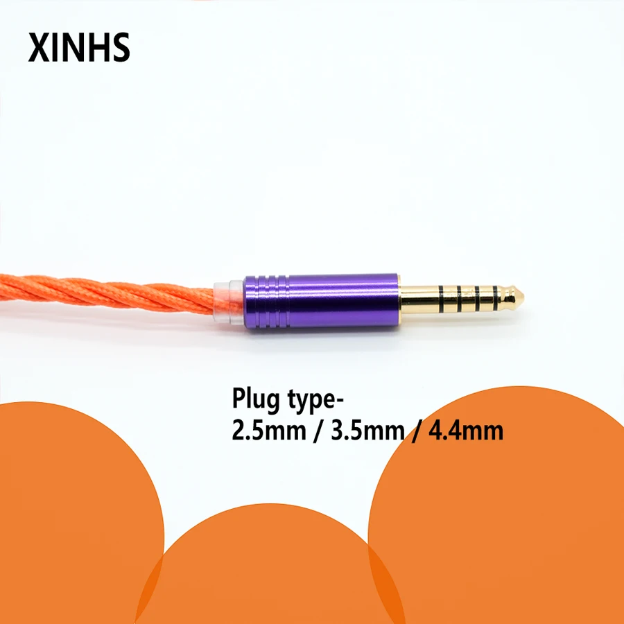 XINHS M05 Orange Soda 4-core Silver-plated Copper Dual-shielded HiFi Headphone Upgrade Cable 0.78mm 2PIN/MMCX image 6