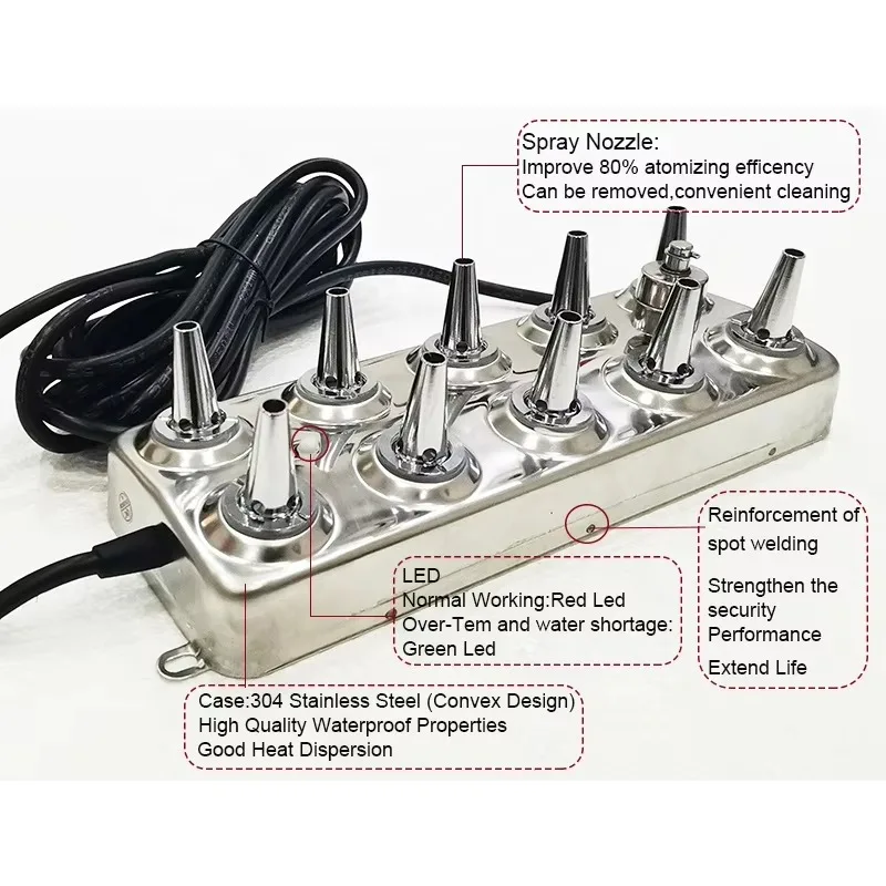 5500 مللي في الساعة 300 واط مرطب محول كهرضغطية 10 رئيس صانع ضباب بالموجات فوق الصوتية مبيد #2