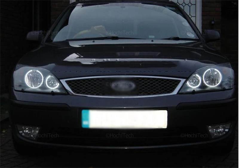 Stylizacja samochodu Dwukolorowe białe żółte pierścienie LED Bawełniane światło dla FORD Mondeo 3 MK3 2001-2007 LED SMD Angel Eyes Kit Lamps