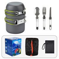 2025 Camping Cooking set Camping Cookware Travel Tableware Outdoor Picnic Set Teapot For 2-3 Peaple Non-stick pots assorted sets