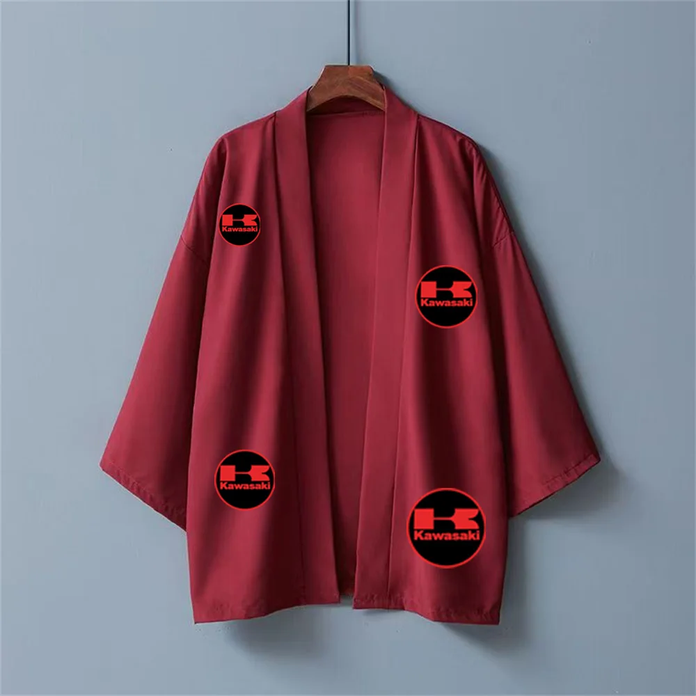 قميص كاواساكي الجديد للرجال، قميص شاطئ هاوري غير رسمي على الطراز الياباني التقليدي، سترة صيفية مريحة غير رسمية