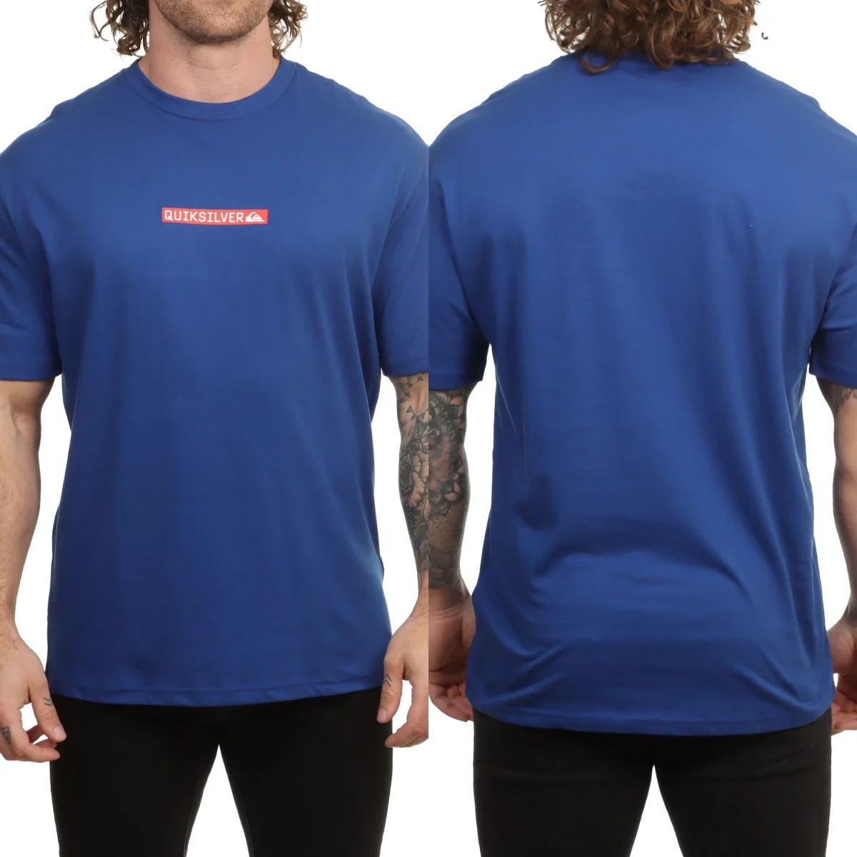 Seltenes Quik Surfing T-Shirt mit silberner Grafik aus Baumwolle, Unisex, Sommer, kurzärmelig, modisches Marken-T-Shirt, luxuriöses, lässiges Vintage-T-Shirt – Detail 2