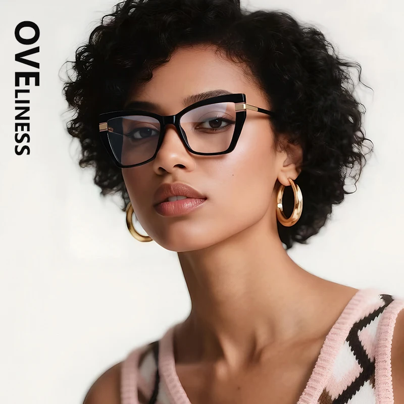 

Компьютерная оправа с защитой от синего луча, оптическая оправа для очков, очки для чтения в форме кошки, женские удобные очки для пресбиопии, плоские + 6,00