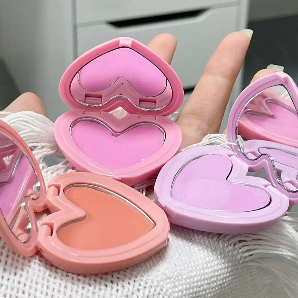 Heart-Shaped Matte Contouring Blush Cream Palette Smooth Cheek Tint Mud Blusher For Girls, Face Contour Rouge Palette Make Q5A0