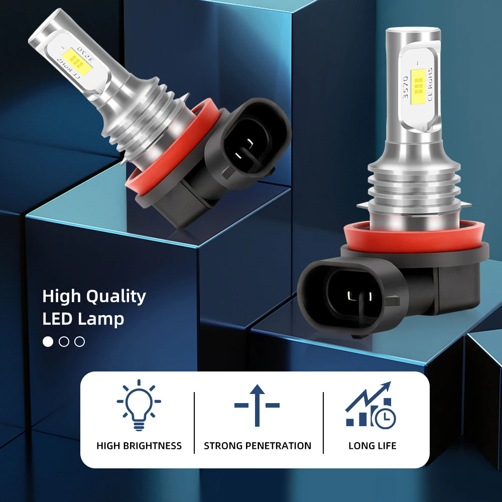 2PCS H7 H1 H8 H9 H11 9005 9006 Led-lampen HB3 HB4 CSP LED Super Helle Scheinwerfer DRL Lampe 6000K Weiß – Detail 8