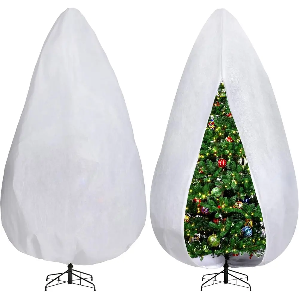 

Adjustable 9ft x 6ft Christmas Tree Storage Bag with Zippered Drawstring - Dustproof Non-Woven Cover (Stand Not Included)