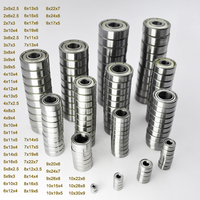 10/50pcs Miniature Bearings 3x6x2.5 5x10x4 5x11x4 6x12x4 10x15x4 mm Bore 2mm 3mm 4mm 5mm 6mm 7mm 8mm 9mm 10mm Small Bearing