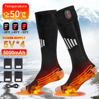 Electric Heated Socks Boot Feet Warmer USB Rechargeable Heating Foot Warmer Anti-cold Winter Thermal Heating Socks for Skiing