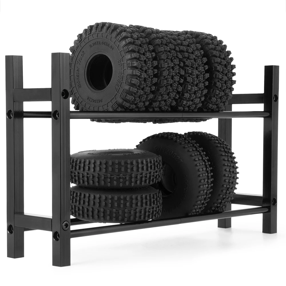 AXSPEED Metal Wheel Tires Shelf Storage Rack for 1/18 TRX-4M Bronco Defender K10 1/24 Axial SCX24 Wrangler Deadbolt RC Crawler