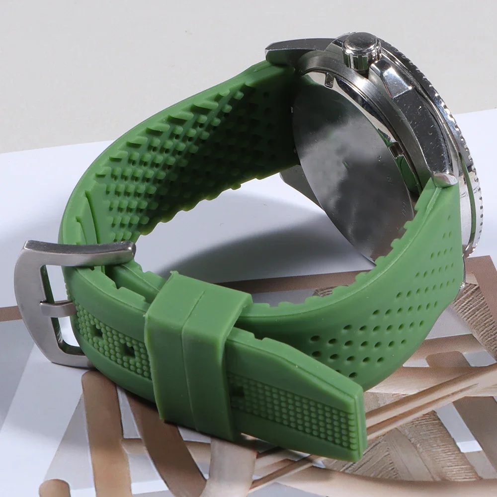 Silicone Watch Strap for Seiko for Omega Watchband Quick Release Breathable 16mm 18mm 20mm 22mm 24mm Rubber Soft Women Men Band view 6