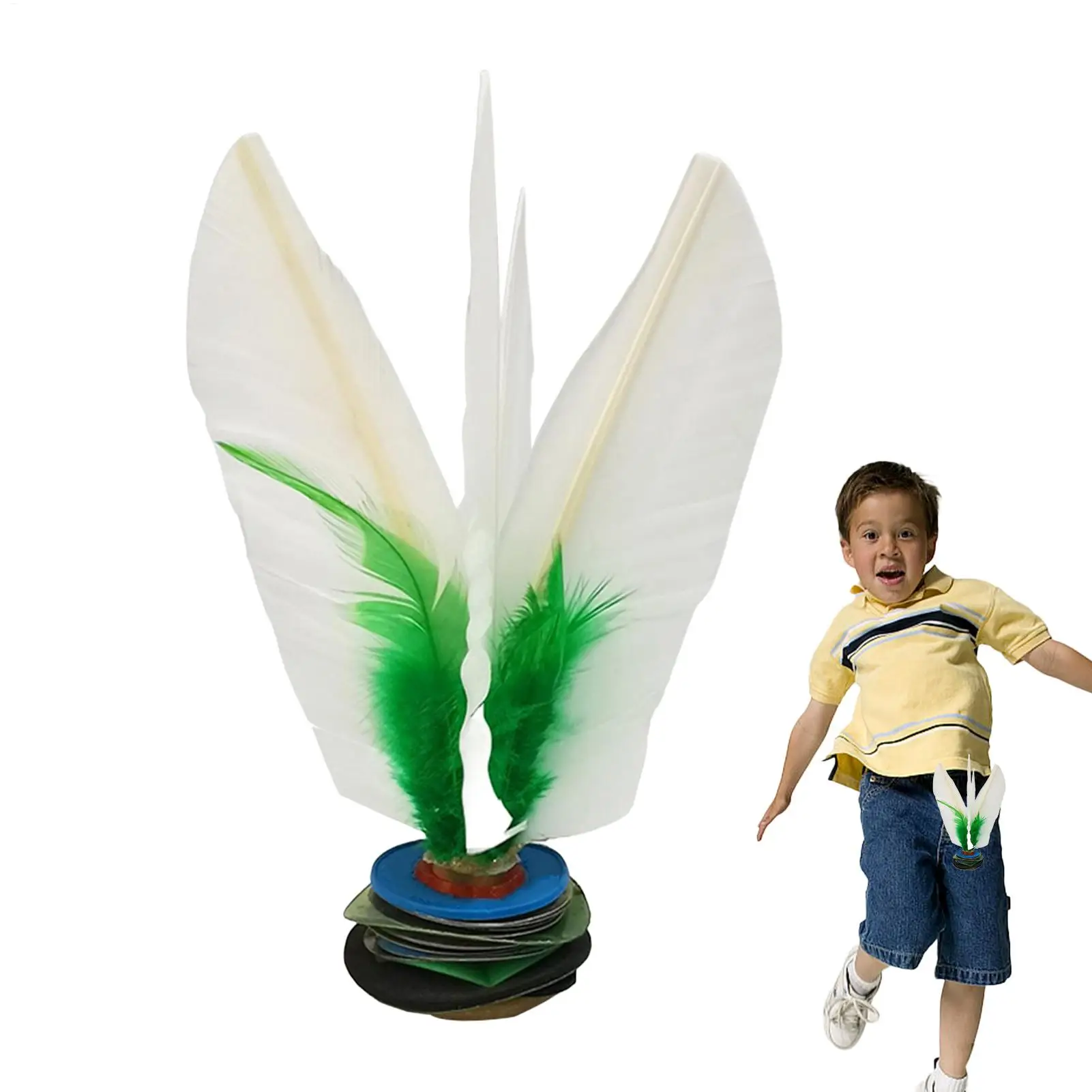 Chinese Jianzi  Kick Shuttlecock White Feathers Kick Shuttlecock Handwheel Feathers Shuttlecock For Outdoor Fun Shuttlecock