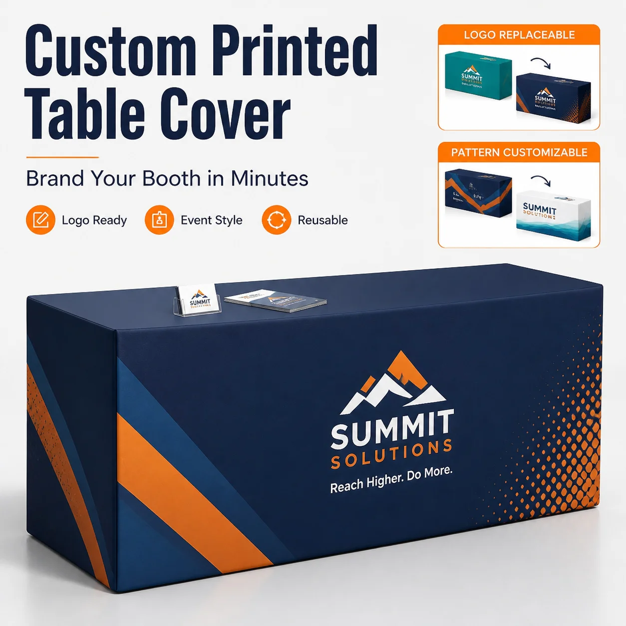 Custom Trade Show Table Cover Personalized Logo Tablecloth Exhibition Booth Display Table Throw Promotional Event Tablecloth Bra