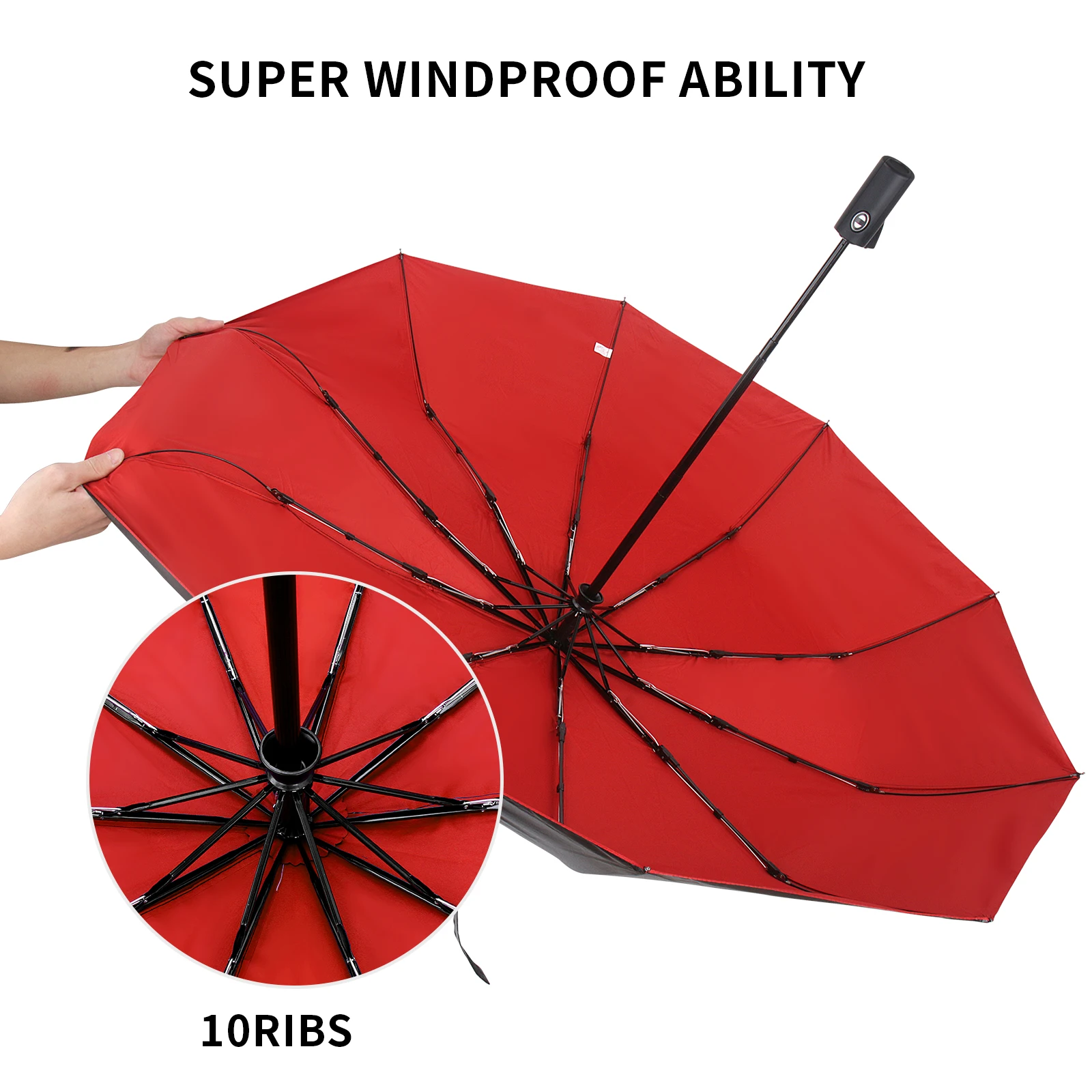 Fully automatic 10 bone umbrella men\'s thickened windproof, sun proof, sunny and rainy dual-purpose business folding umbrella, s