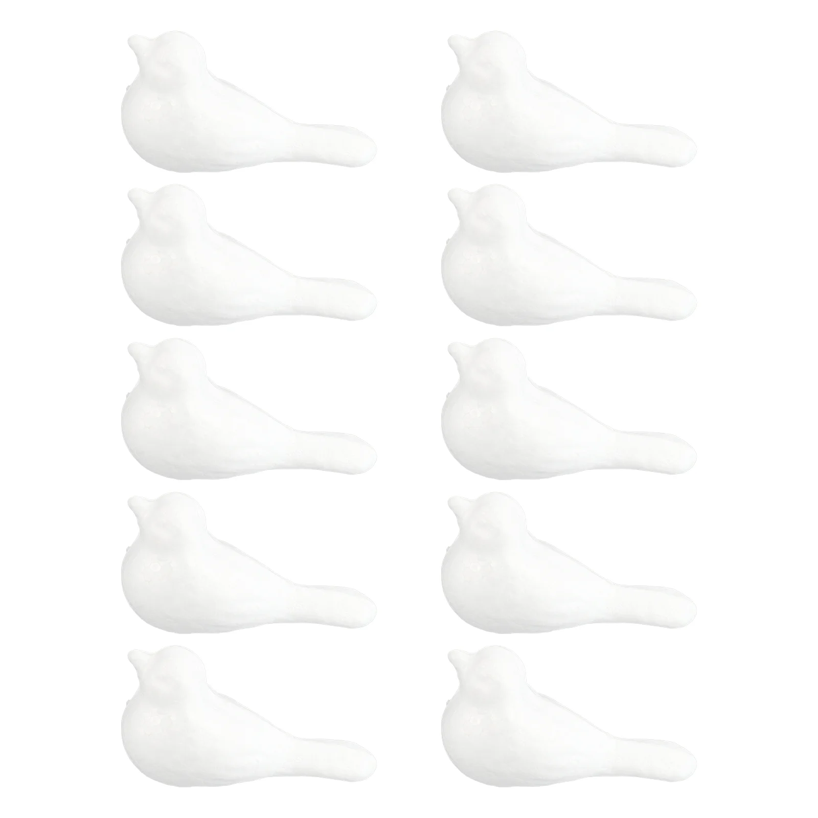 10 Pcs White Body Bird Christmas Decoration Artificial Birds Ornaments Shape Craft DIY Painting Foaming Figurine Birdie