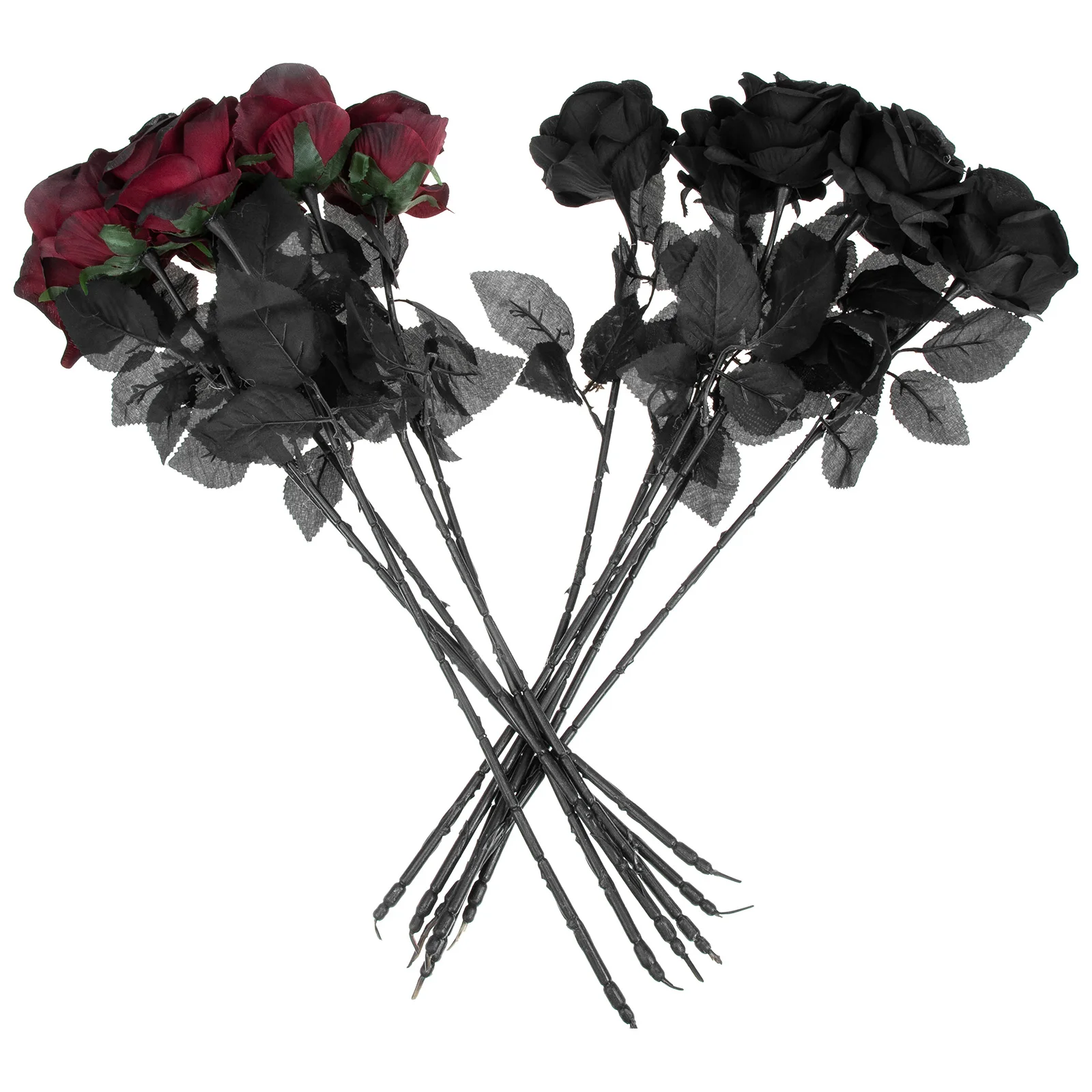 

12 Pcs Rose Arrangement Halloween Faux Silk Flowers Black Rose Flower Decor Party Supplies Wedding DecorRose Flowers