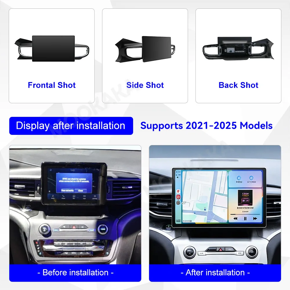 13.3 Inch Android 14.0 12+256GB Car Radio Upgrade for Ford Explorer 2021 2022 - 2025 Stereo In Dash IPS Touch Screen Navigation